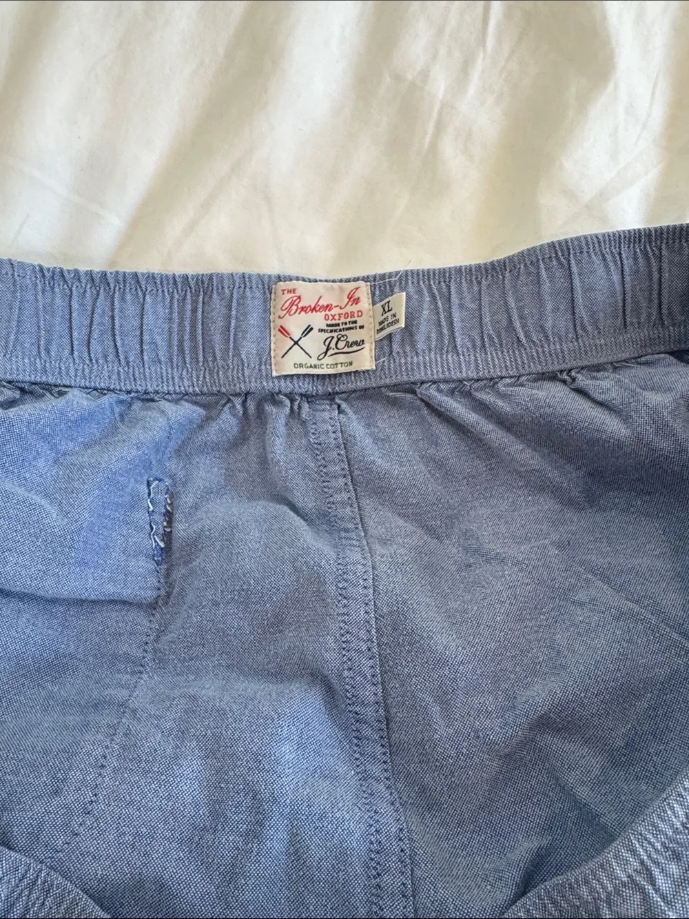 J Crew Men's Lightweight Blue Drawstring Pajama Shorts